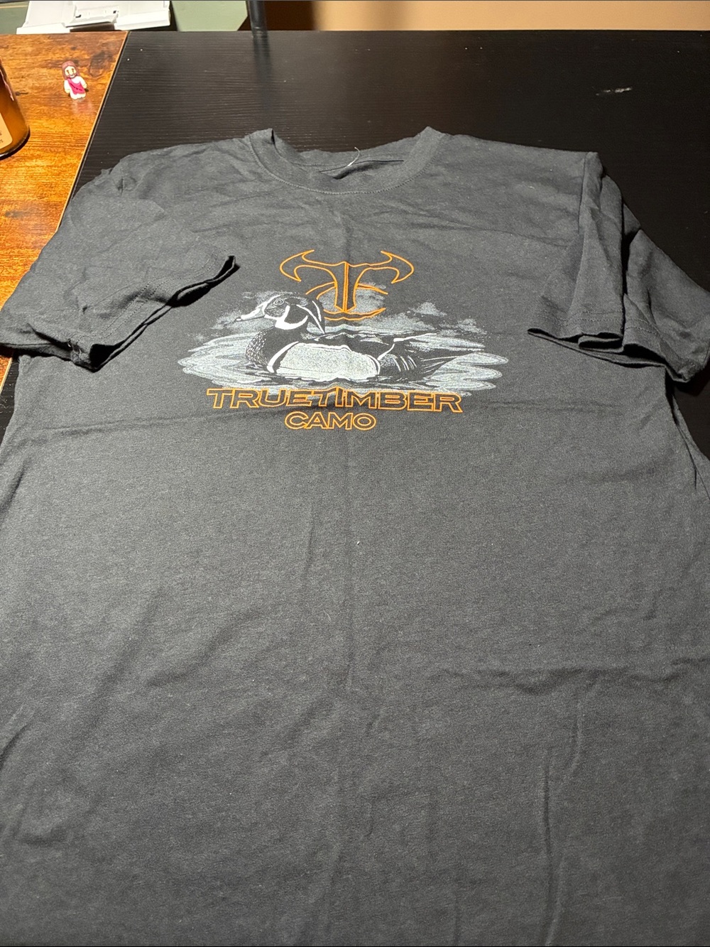 TrueTimber Camo Men's Short-Sleeve Graphic Tee - Black with Orange Logo